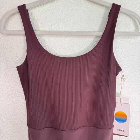 Vuori Studio One Piece Womens XS Ribbed Romper Run Gym Chestnut Extra Small NEW - Picture 5 of 10